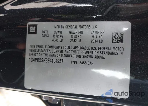 2014 Buick Verano Convenience Group z USA, uszkodzony, nr VIN 1G4PR5SK8E4104957